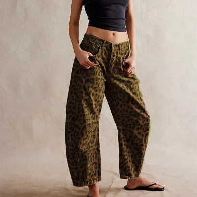 Cheetah Printed Baggy Boyfriend Jeans