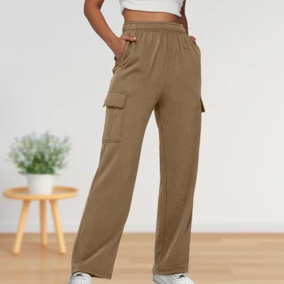 Elastic Waist Cargo Sweatpants
