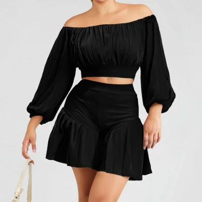 Two-Piece Set Crop Top And Short Pants